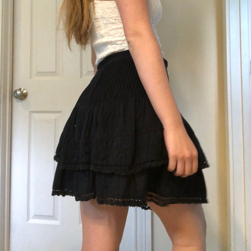 Free People Ruffle Cotton Eyelet Skirt